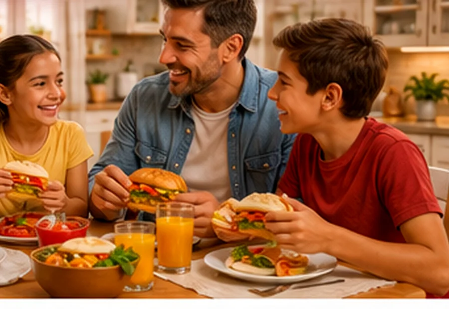 Familia con arepas