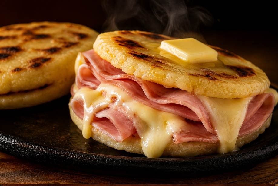 Arepa con jamón